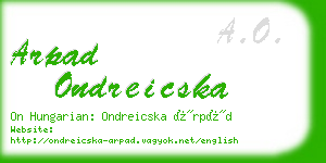 arpad ondreicska business card